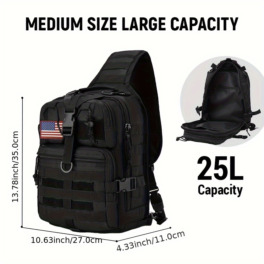 1pc 6.6gal Tactical Sling Back - Edc Carry Backpack recension och pris