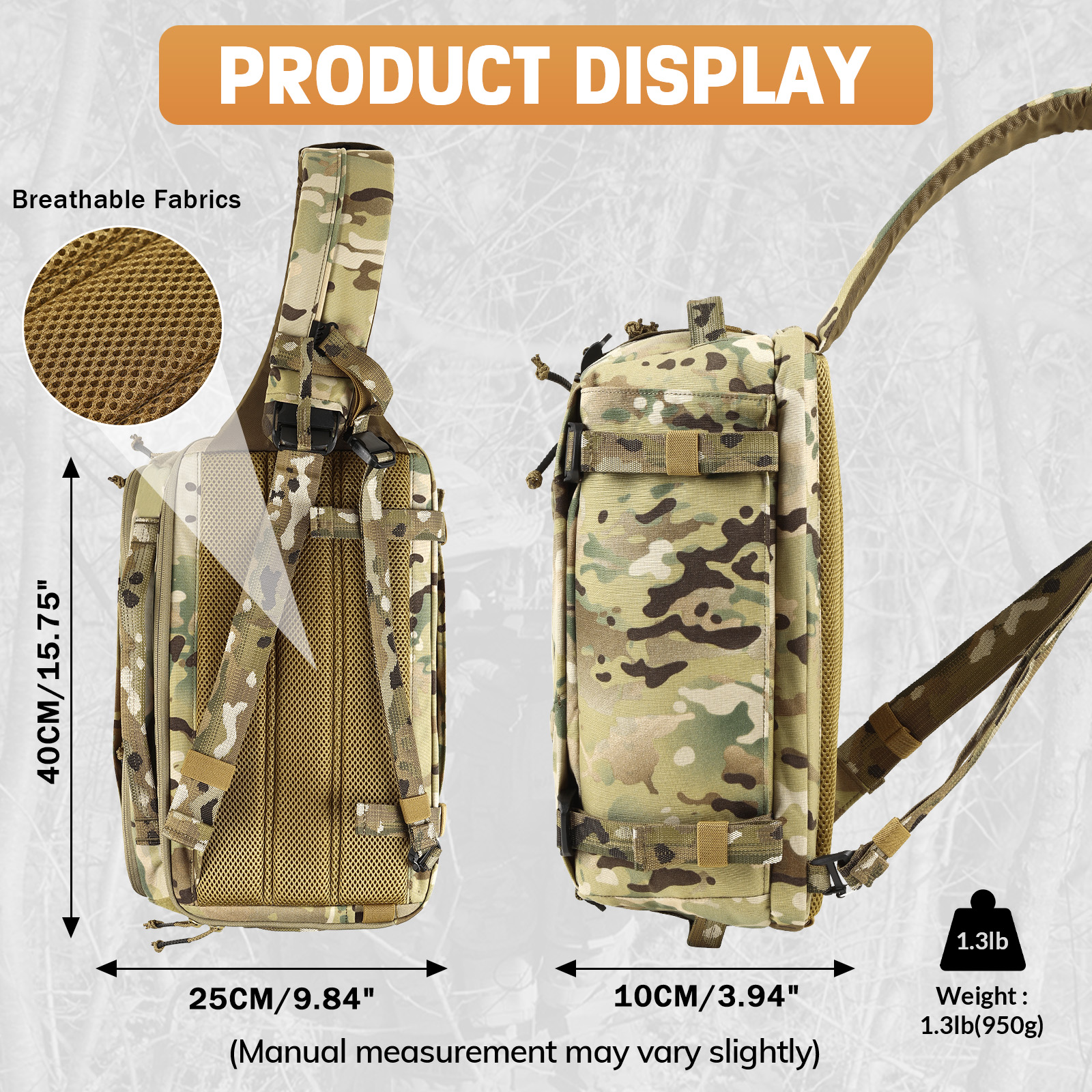 VOTAGOO 13L Tactical Sling Bag - Edc Carry Backpack recension och pris