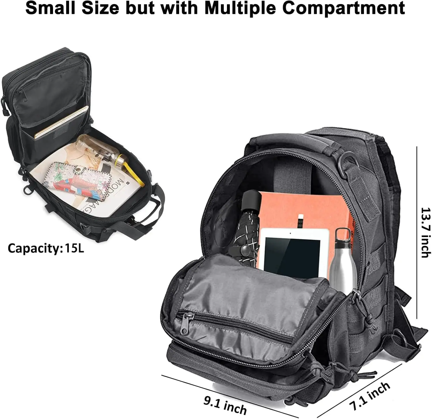Tactical Sling Backpack Should - Edc Carry Backpack recension och pris