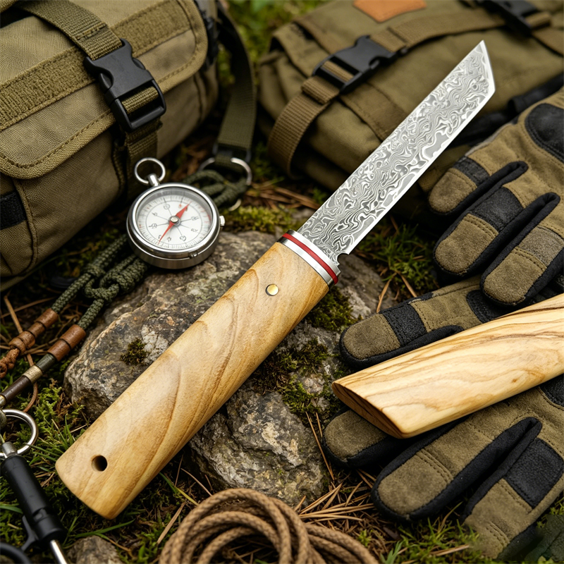 Portable Knife Damascus Blade  - Edc Pocket Carry Fixed Blade recension och pris