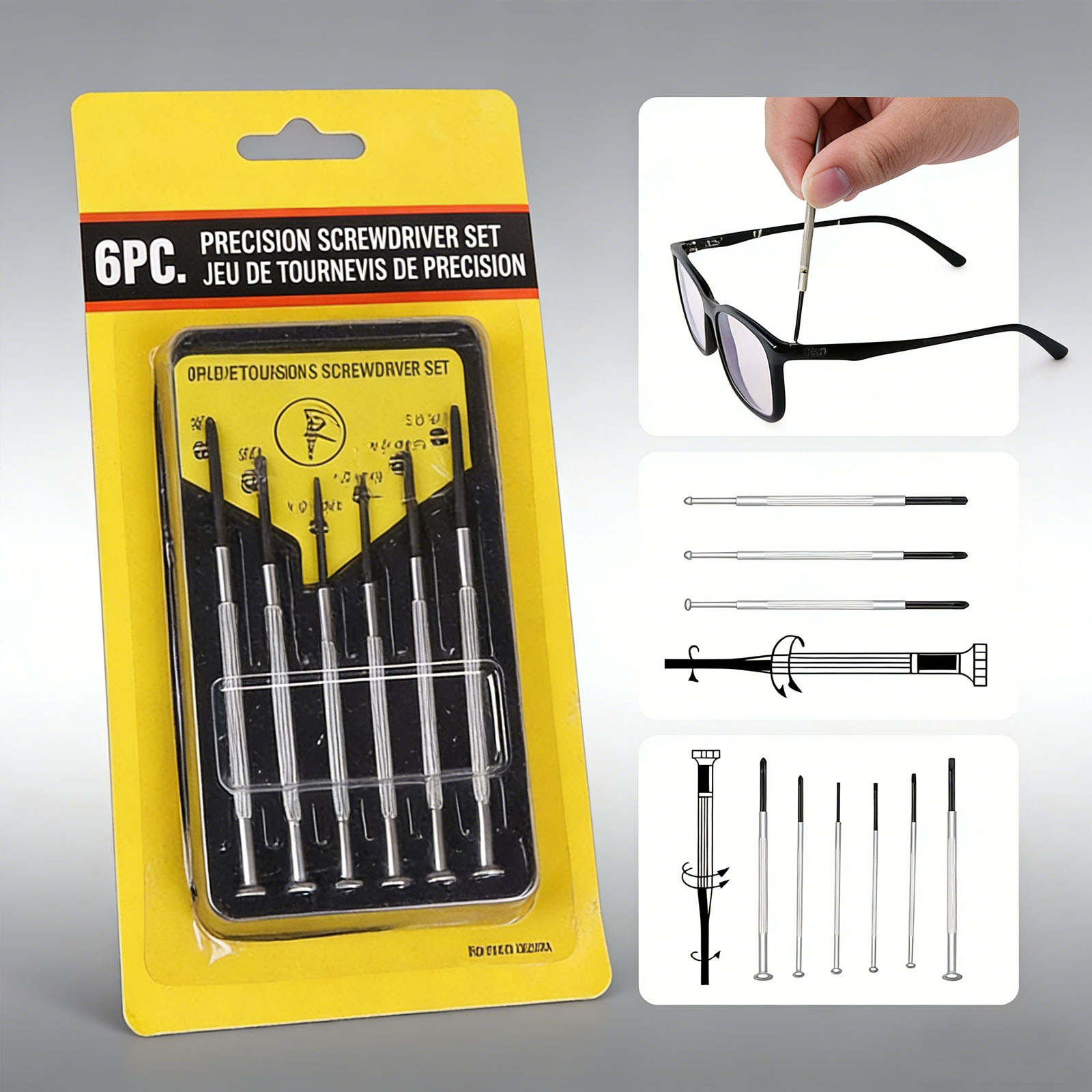 6pcs screwdriver set, eyewear  - Micro Screwdriver Kit recension och pris